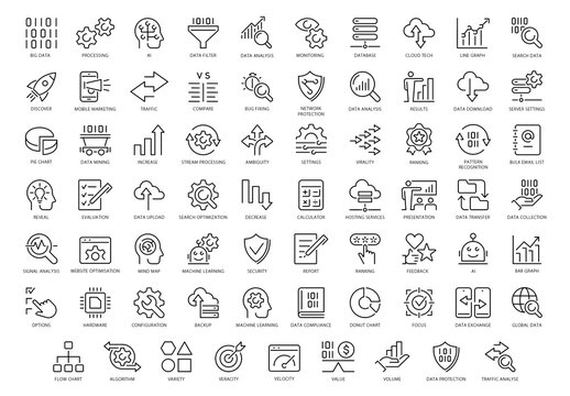 Data Analytics Outline Icons Set