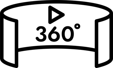 Panorama 360 degree multimedia player linear icon.