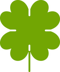 Simple green clover leaf icon.