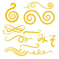 Yellow Swirls Swash Logo Ornament Designs