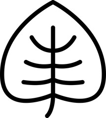 Simple leaf linear icon.