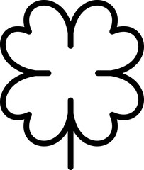 Simple green clover leaf linear icon.