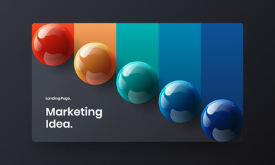 Amazing 3D spheres presentation illustration. Modern horizontal cover design vector concept.