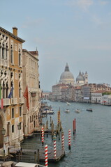 Grand Canal with Basilica Santa Maria della Salute Venice Italy Panorama 