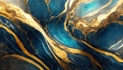 Blue and gold marble texture
