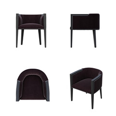 chair isolate on a transparent background, interior furniture, 3D illustration, cg render