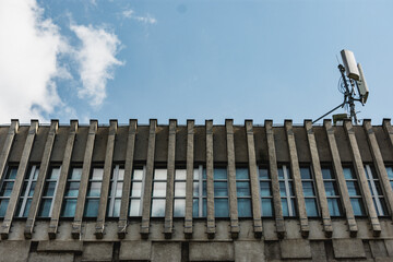 Communist building architecture design in Romania. Aged structure since communism