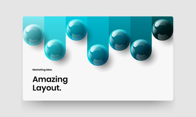 Bright web banner design vector layout. Fresh realistic balls booklet concept.