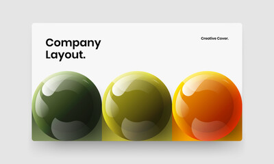 Unique realistic balls book cover template. Isolated corporate identity design vector concept.