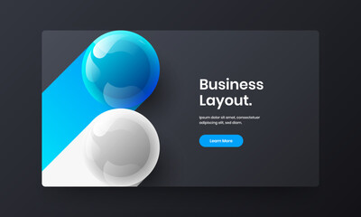 Premium brochure design vector illustration. Modern 3D spheres booklet template.