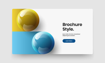 Unique 3D balls presentation layout. Minimalistic journal cover design vector concept.