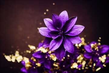 Purple and gold flowers