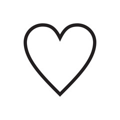 black heart outline icon vector