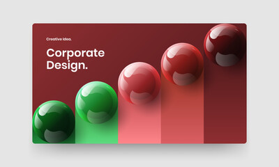 Abstract company identity design vector template. Unique 3D balls placard layout.