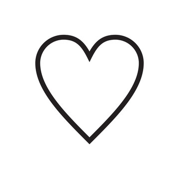 black heart outline icon vector