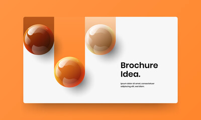 Trendy leaflet vector design illustration. Unique 3D balls site screen concept.