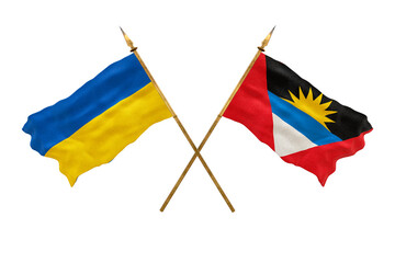 Background for designers. National Day. National flags  of Ukraine and Antigua and Barbuda