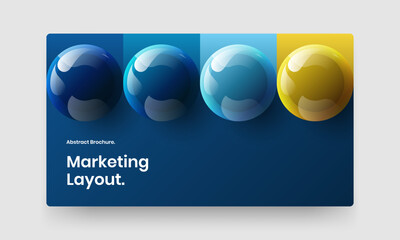 Bright realistic balls company identity layout. Premium banner vector design template.