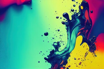 Naklejka na ściany i meble Abstract colorful liquid splashes background