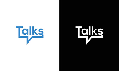 Talk Logo Vector Modern Illustration Graphic Template Abstract on a black and white background.