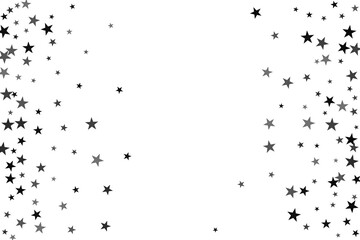 Star confetti. Silver casual confetti background. Bright design pattern.