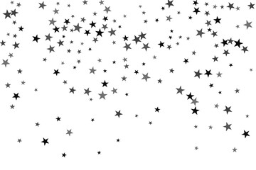 Star confetti. Silver casual confetti background. Bright design pattern.