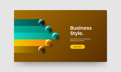 Obraz premium Multicolored 3D spheres leaflet concept. Trendy book cover design vector layout.