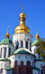 Fototapeta na wymiar Saint Sophia Cathedral in Kiev is an architectural monument of Kievan Rus'. The cathedral is one of the city's best known landmarks and the first heritage site in Ukraine.