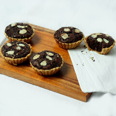 chocolate cupcake with peanut topping, a simple recipe with a delicious taste suitable for dessert