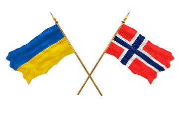 Background for designers. National Day. National flags  of Ukraine and Bouvet island