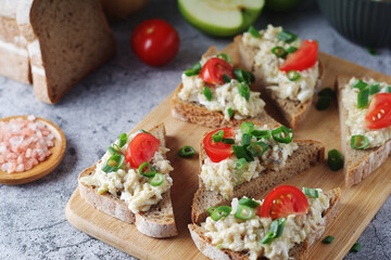 Vorschmack sandwiches - typical Jewish dish