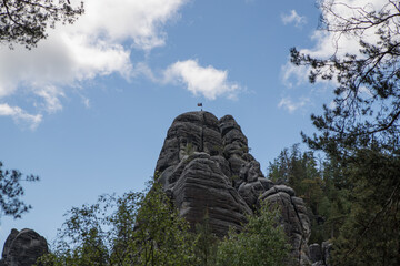 Flag on top of rocks