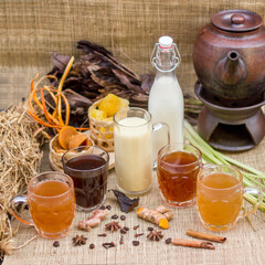 
Indonesian traditional herbal drink made from a mixture of various kinds of spices brewed with a little sugar makes the body warm and healthy