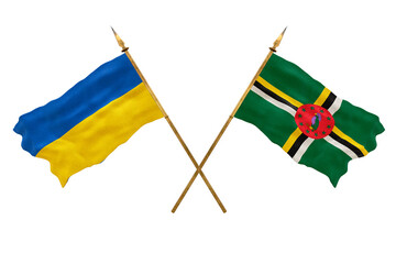 Background for designers. National Day. National flags  of Ukraine and Dominica
