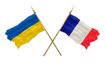 Background for designers. National Day. National flags  of Ukraine and France