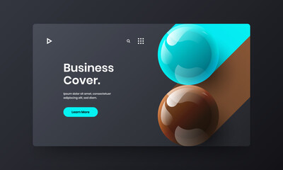 Unique realistic spheres pamphlet concept. Modern banner vector design layout.