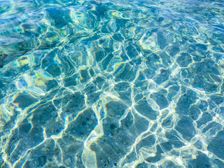 Fototapeta na wymiar Blue Clear Ocean Water Background