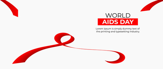 World AIDS Day Background. Red Support Ribbon background. World aids day and national HIV/AIDS and aging awareness month with red ribbon.