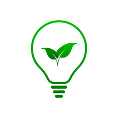 Eco friendly banner, a light bulb shape with garden, save the planet and energy concept. Vector illustration.
