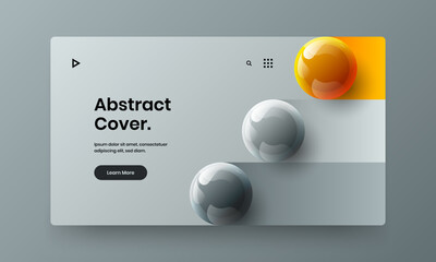 Vivid company identity vector design illustration. Minimalistic 3D spheres corporate brochure concept.