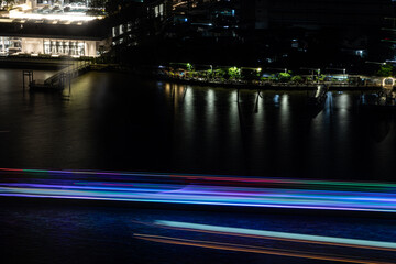 Filé photographique bateau sur Chao Phraya à Bangkok