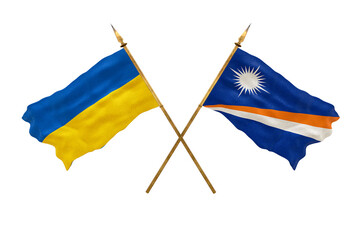 Background for designers. National Day. National flags  of Ukraine and Marshall islands