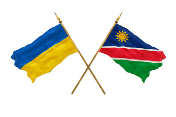 Background for designers. National Day. National flags  of Ukraine and Namibia