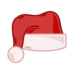 Cartoon red Santa hat illustration. EPS 10 vector