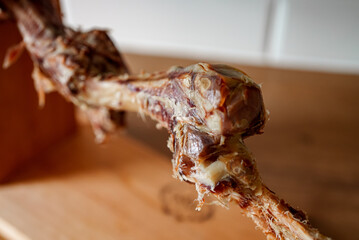 Jamon leg after it has been eaten.