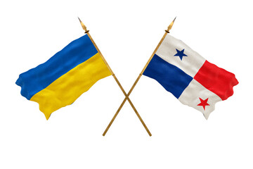 Background for designers. National Day. National flags  of Ukraine and Panama