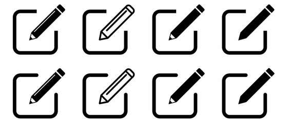 Edit vector icons. Edit document symbol. Vector illustration isolated on white background