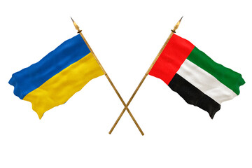 Background for designers. National Day. National flags  of Ukraine and United Arab Emirates