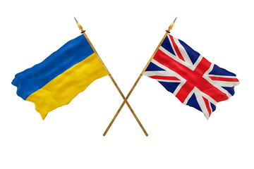 Background for designers. National Day. National flags  of Ukraine and United Kingdom