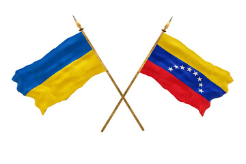 Background for designers. National Day. National flags  of Ukraine and Venezuela